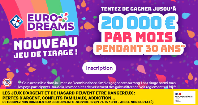 Devenez le prochain gagnant d'EuroDreams et touchez 20 000 €/mois !